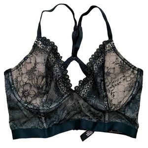 Victorias Secret Sexy Black Lace Longline Bra